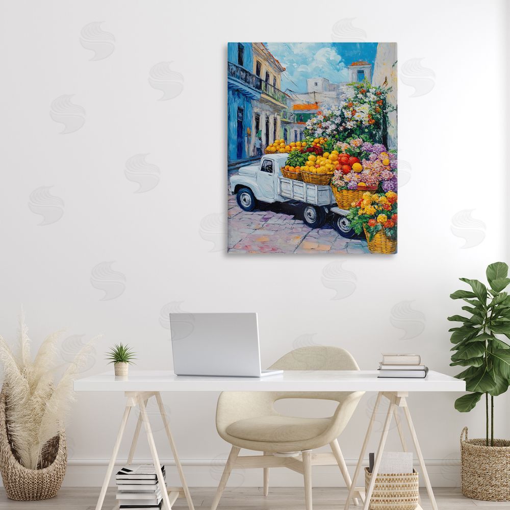Franklyn Gregory Fresh Flowers and Fruit Village Canvas Art on Wall