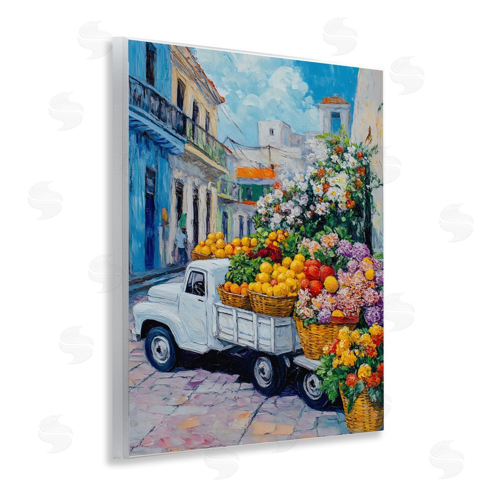 Franklyn Gregory Fresh Flowers and Fruit Village Wall Plaque Art Print