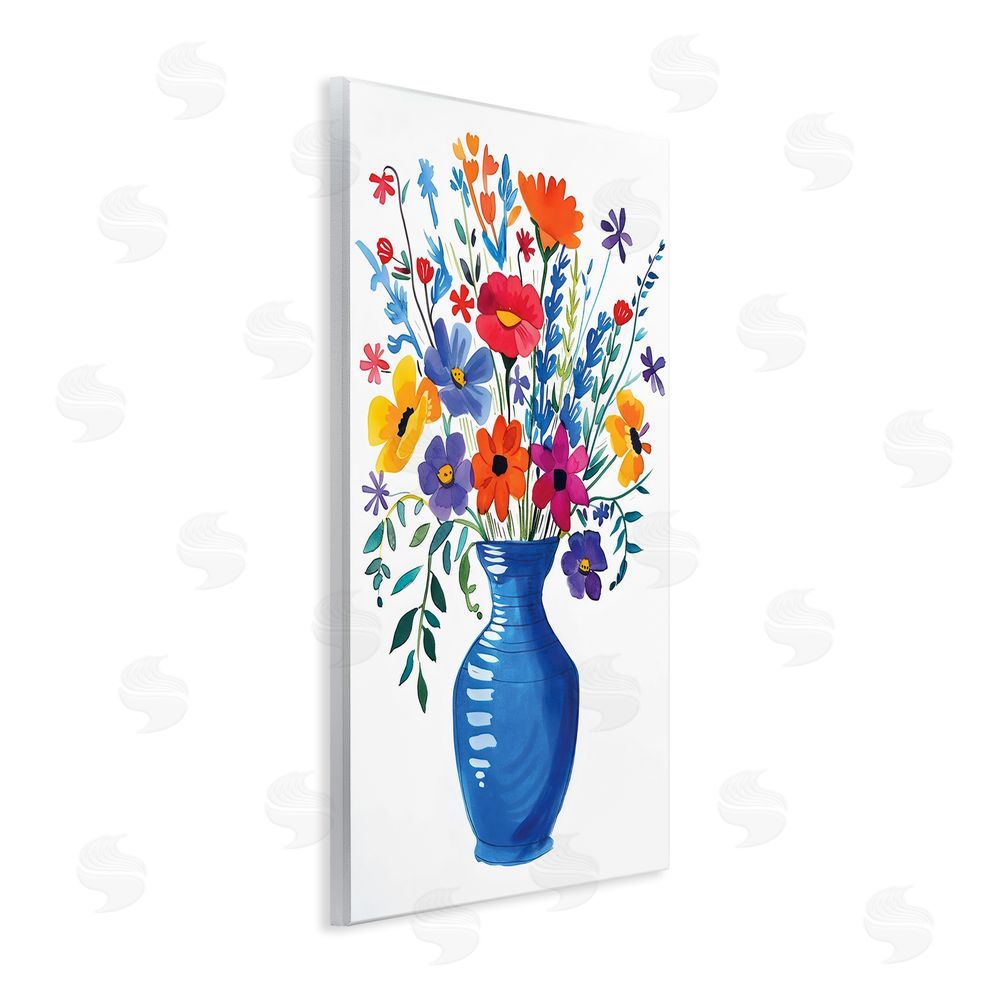 LSR Design Studio Colorful Bouquet Blue Red Wall Plaque Art Print