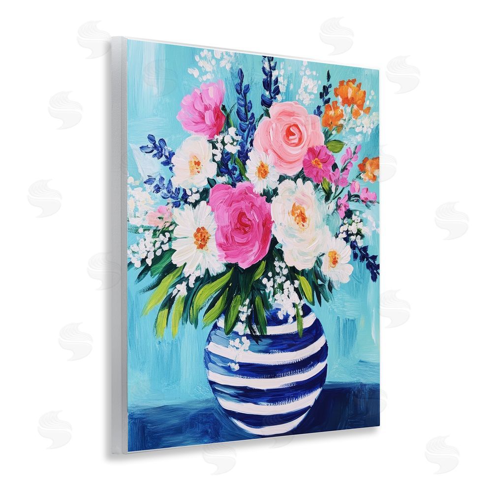 Petal Prints Design Flowers in Shabby Chic Vase Wall Plaque Art Print