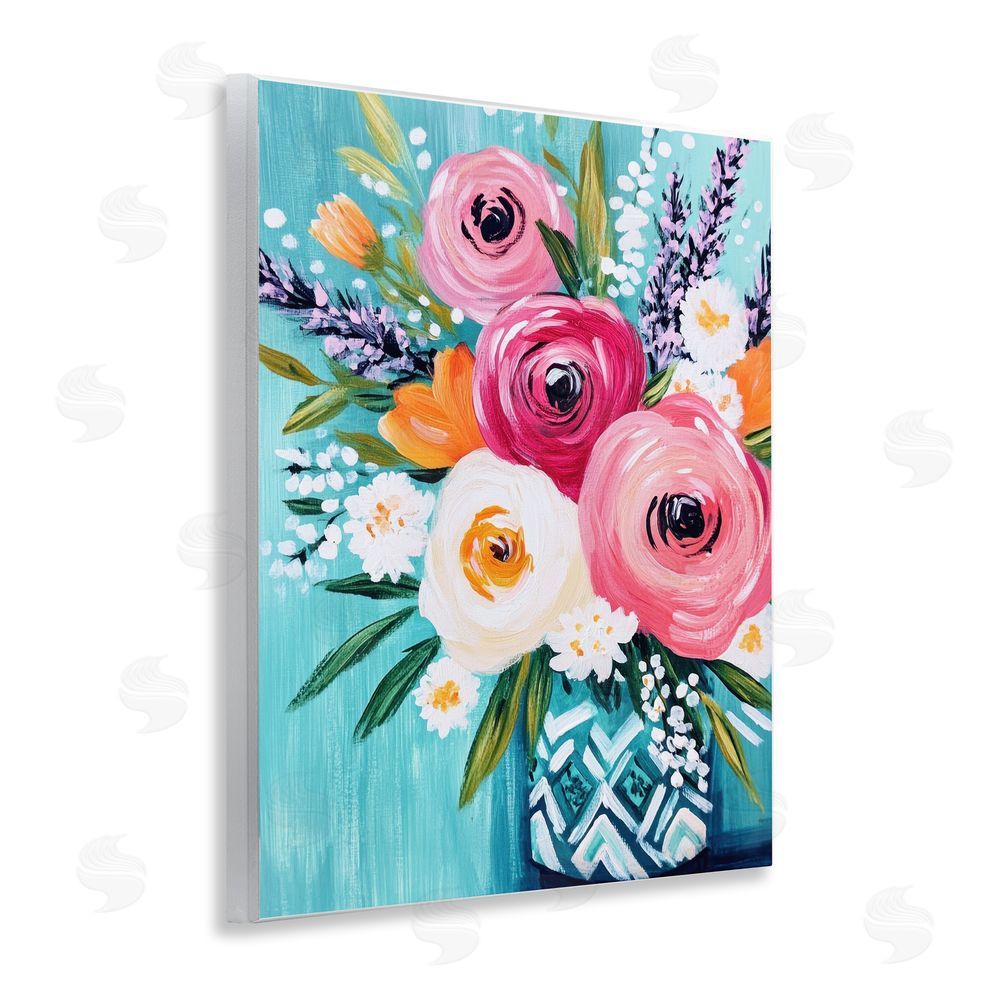 Petal Prints Design Decorative Vase Ranunculus Bouquet Wall Plaque Art Print