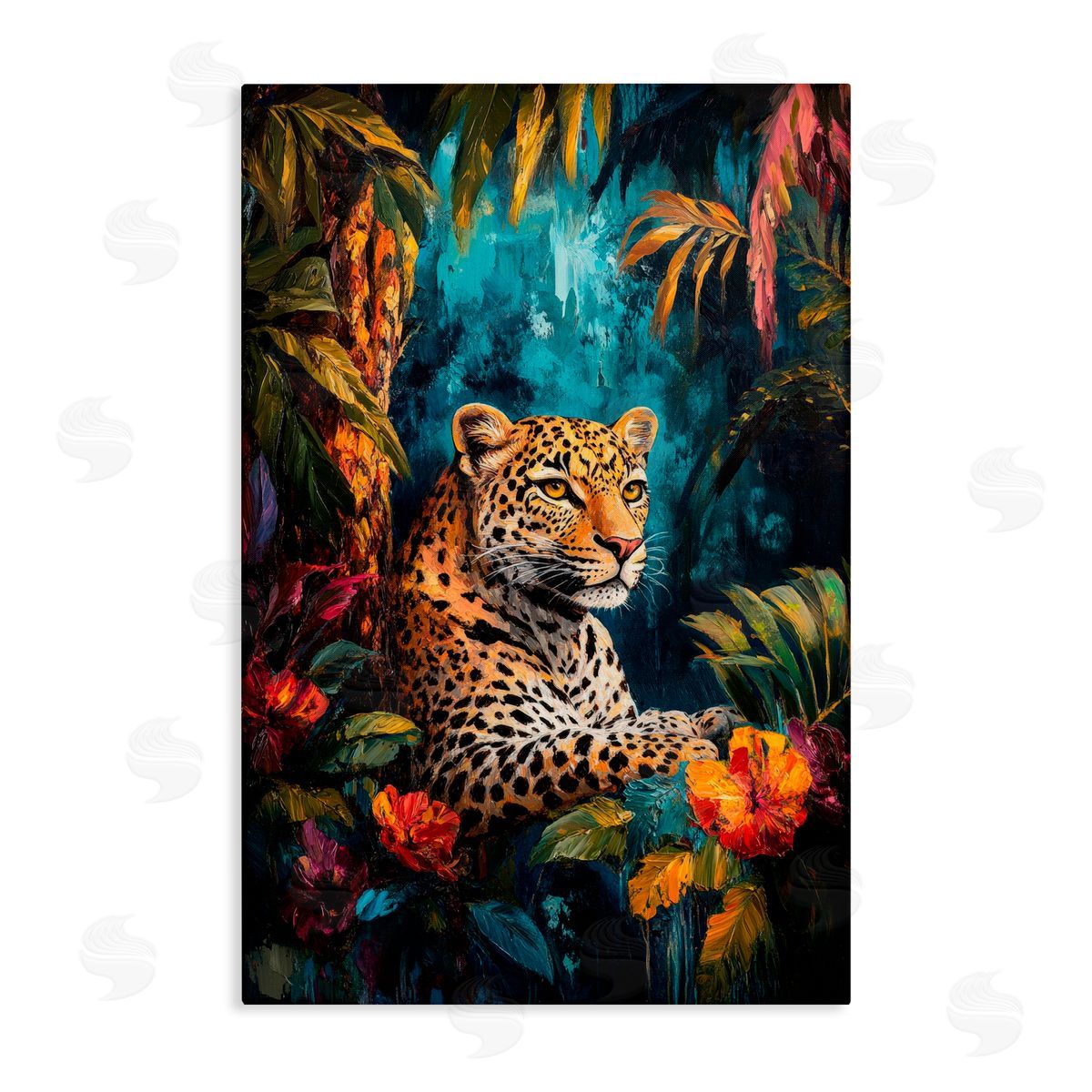 Petal Prints Design Wild Side Jungle Cat Canvas Wall Art Print
