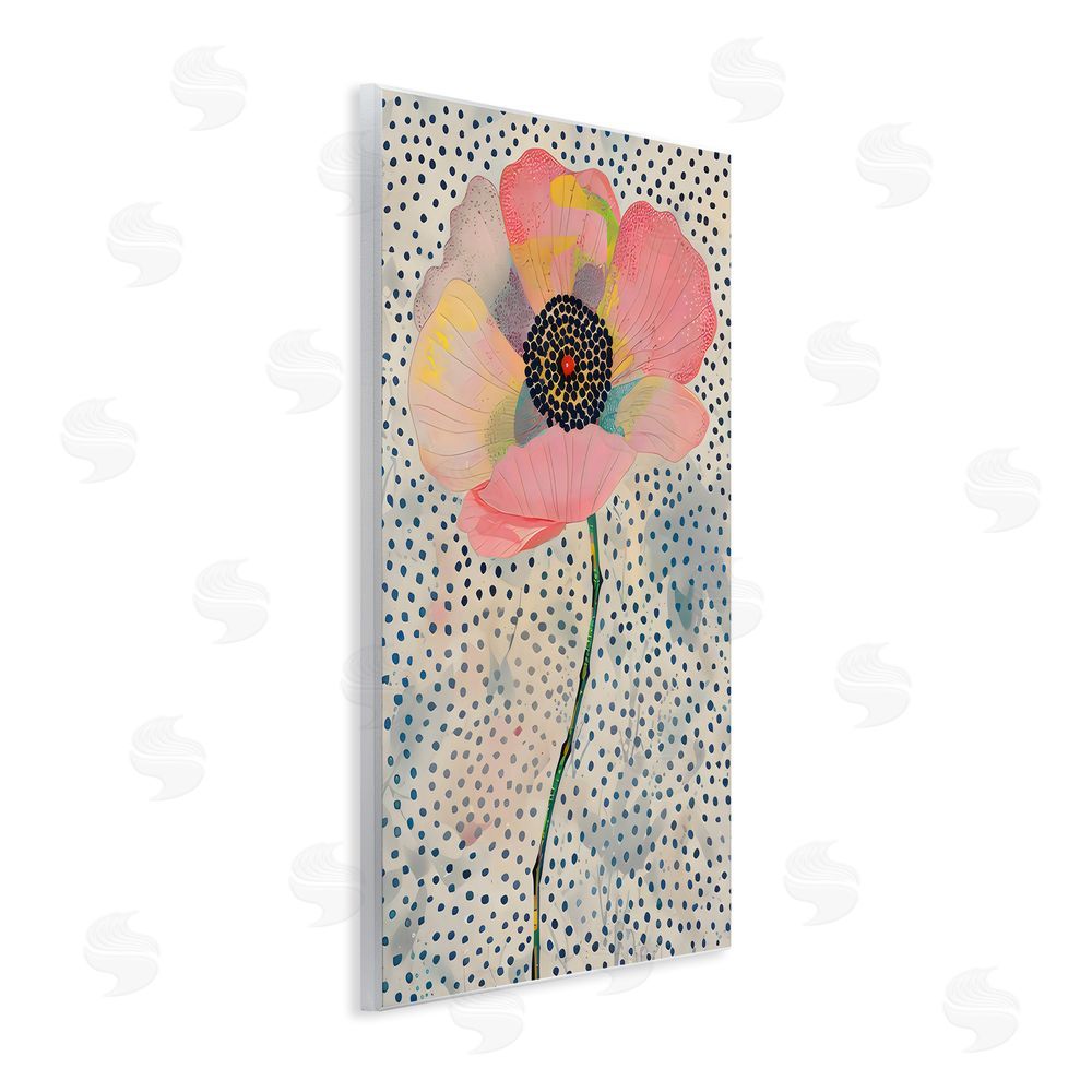 LSR Design Studio Dotted Floral Pink Poppy Wall Plaque Art Print