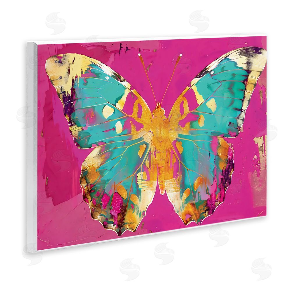 LSR Design Studio Jewel Butterfly over Pink Wall Plaque Art Print