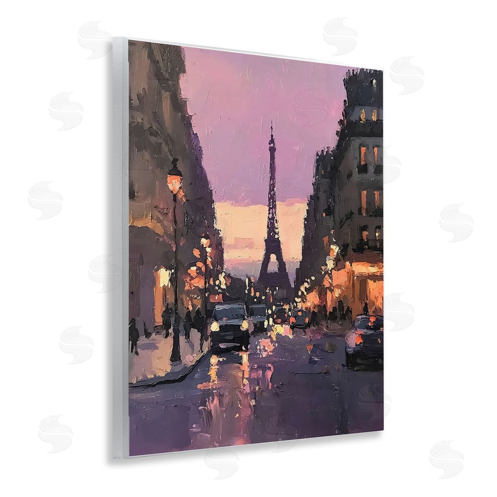 Riley B Twilight in Paris Streets Wall Plaque Art Print