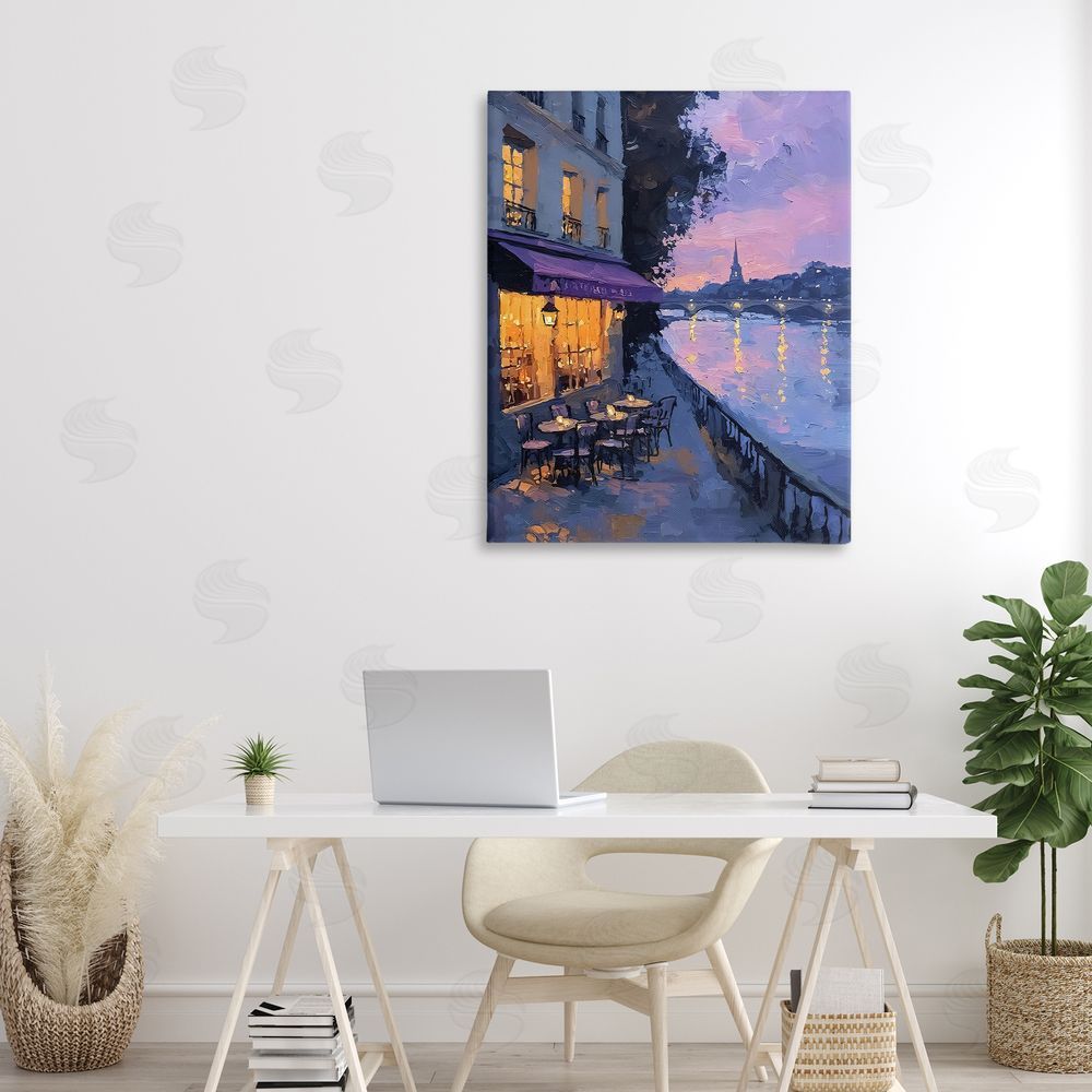 Riley B Twilight in Paris Scene Canvas Art on Wall