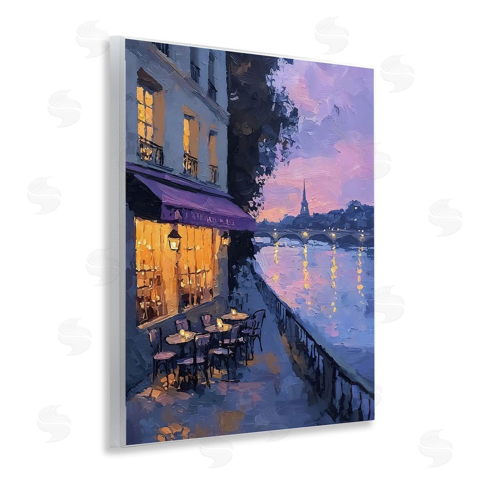 Riley B Twilight in Paris Scene Wall Plaque Art Print