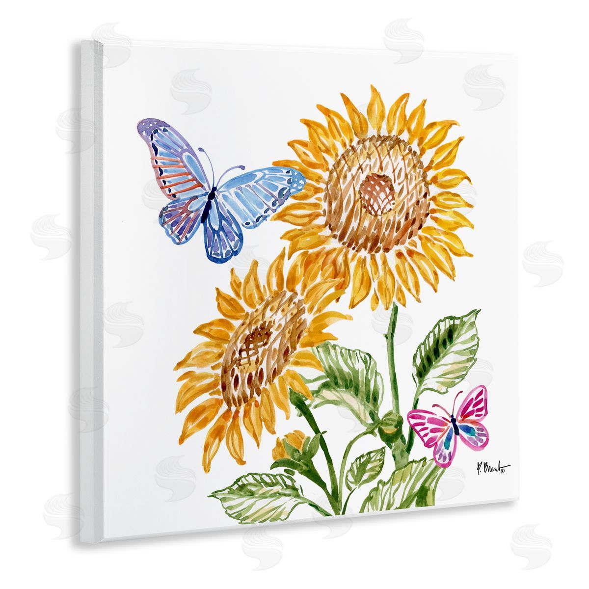Paul Brent Brushstroke Sunflowers & Butterflies Wall Plaque Art Print