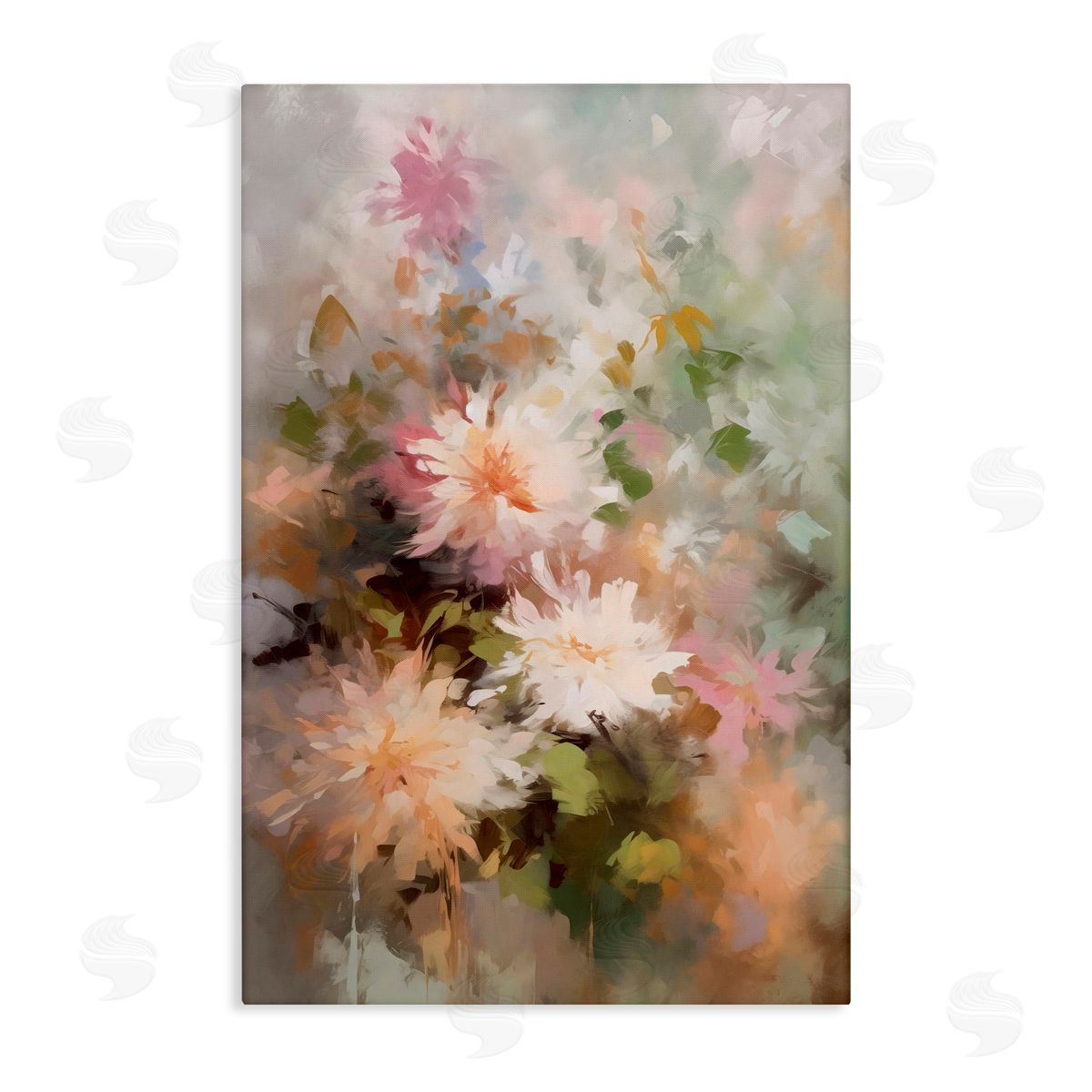 Creative Studio Faded Pastel Dahlias Canvas Wall Art Print