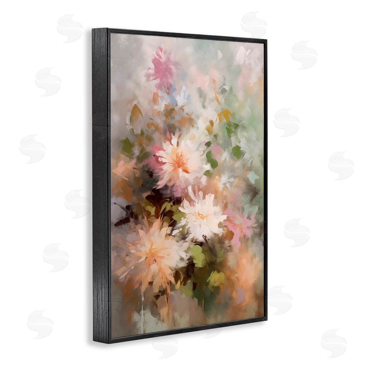Creative Studio Faded Pastel Dahlias Black Framed Giclee Art Print