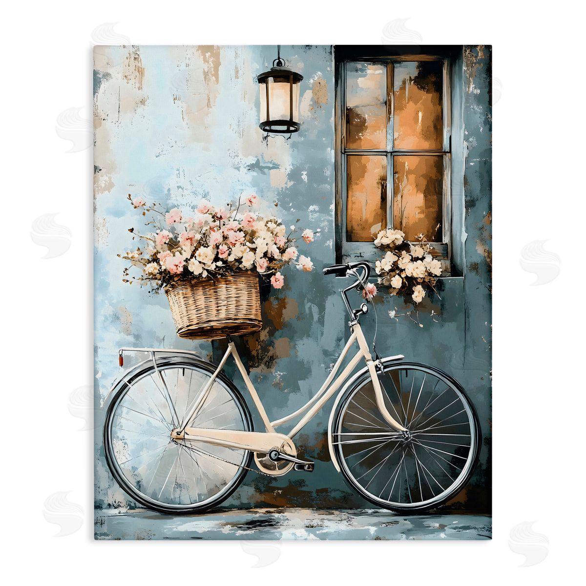 Creative Studio Charming Peaceful Botanical Bike Canvas Wall Art Print