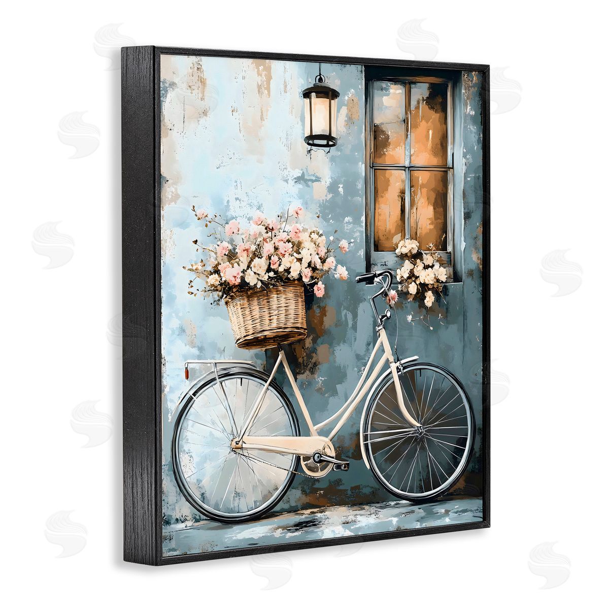Creative Studio Charming Peaceful Botanical Bike Black Framed Giclee Art Print