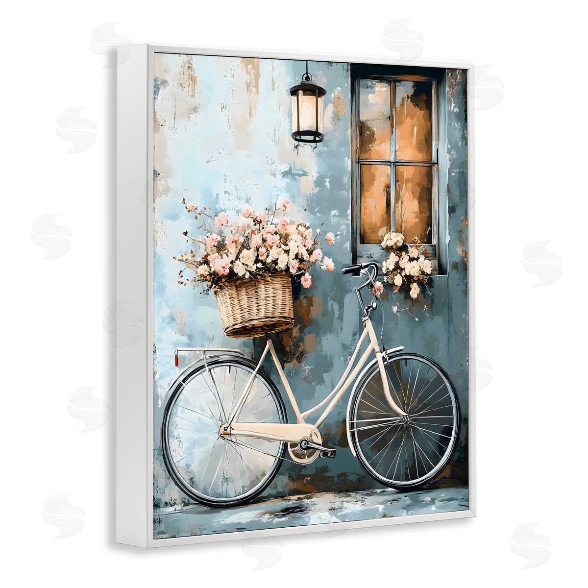Creative Studio Charming Peaceful Botanical Bike White Frame Giclee Art Print