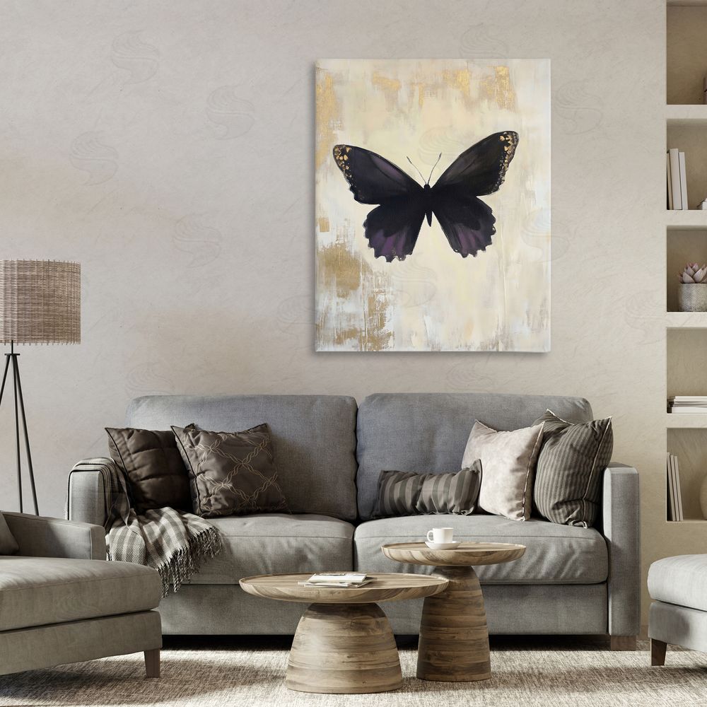 Franklyn Gregory Rustic Amethyst Butterfly Canvas Art on Wall