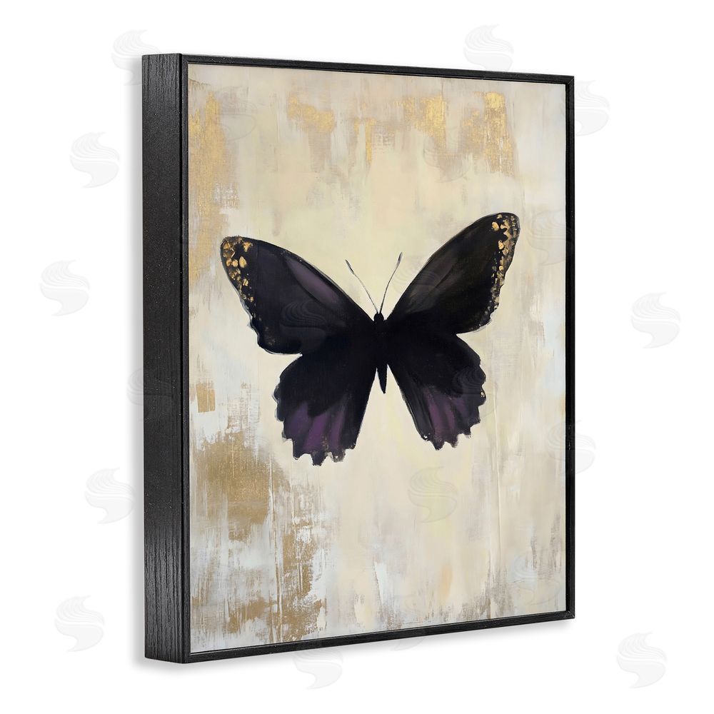 Franklyn Gregory Rustic Amethyst Butterfly Black Framed Giclee Wall Art Print