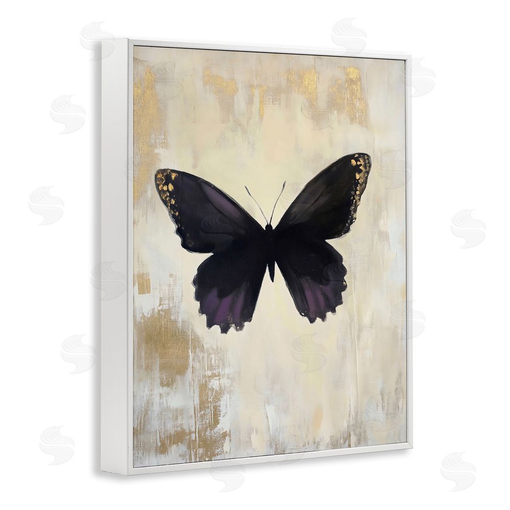 Franklyn Gregory Rustic Amethyst Butterfly White Framed Giclee Wall Art Print