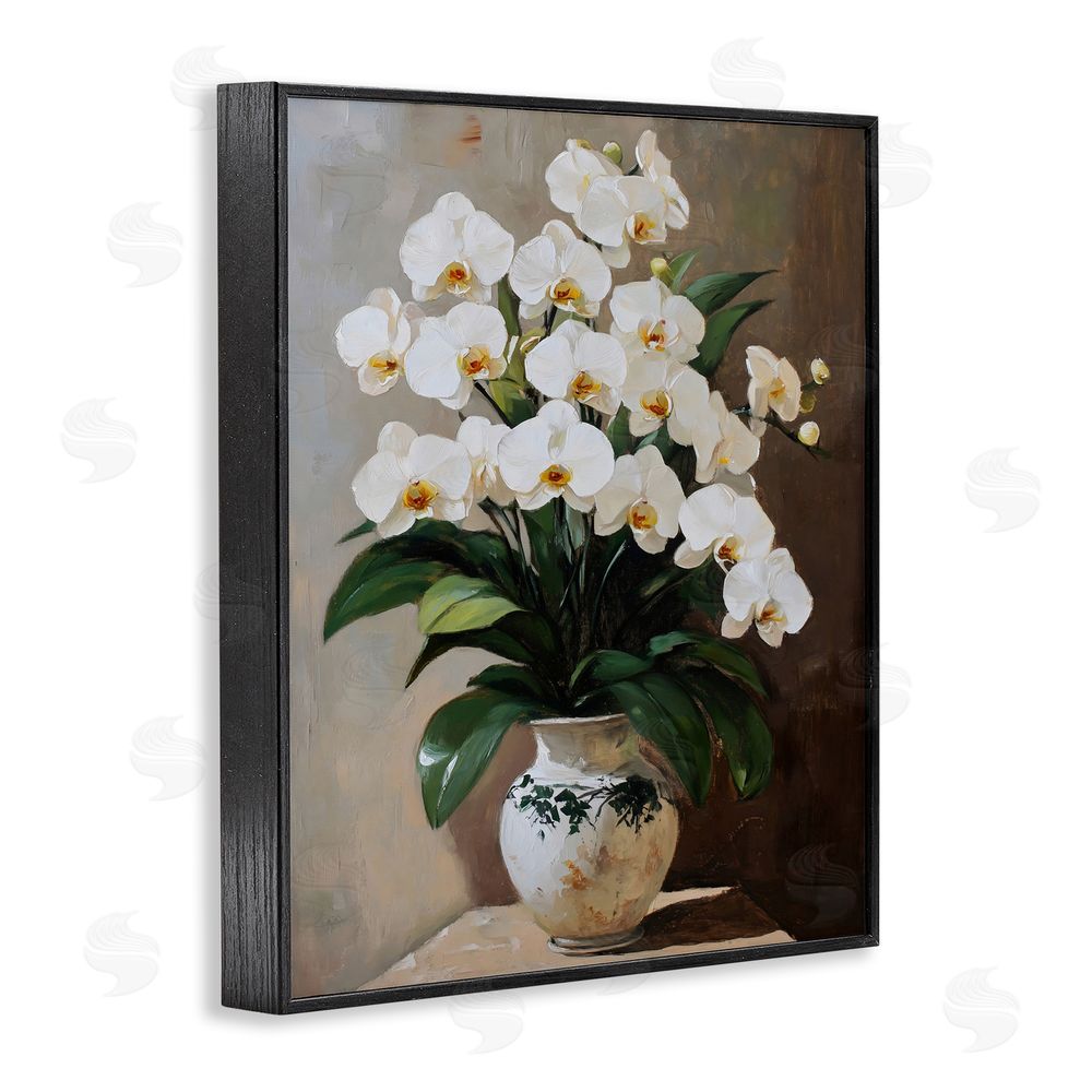 Franklyn Gregory Regal Orchid Arrangement Black Framed Giclee Wall Art Print