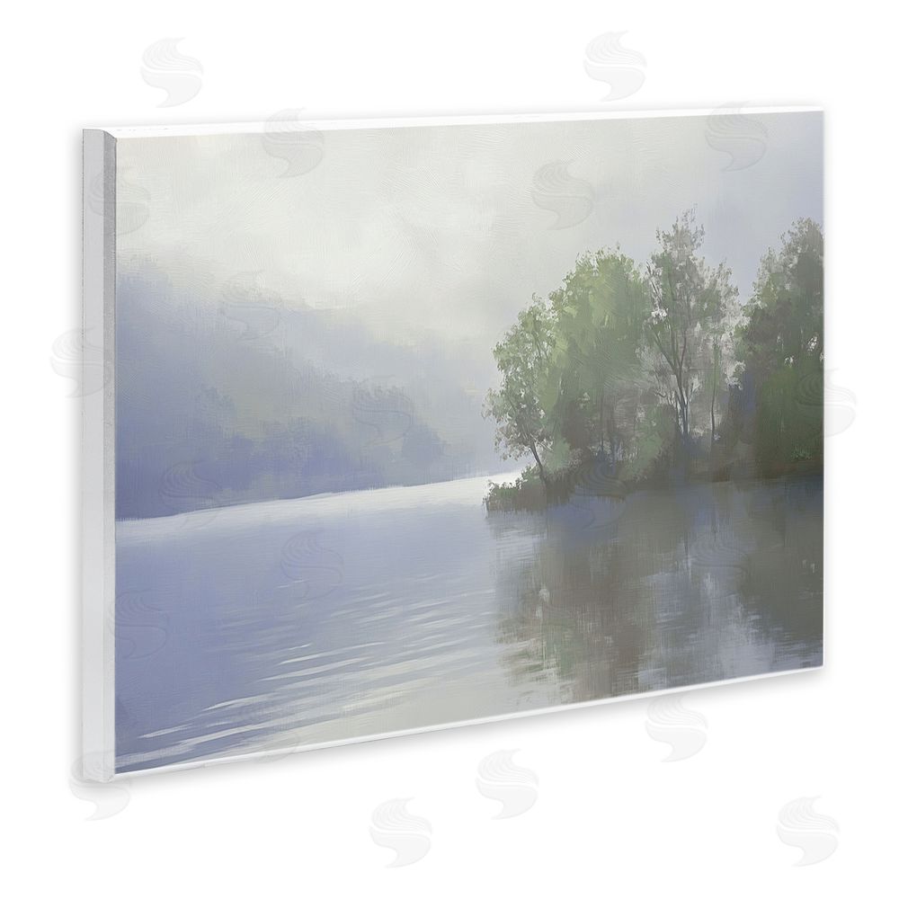 Gina Kelly Misty Morning Lake Landscape Wall Plaque Art Print