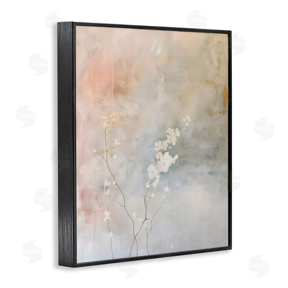 Creative Studio Pastel Blossom Abstract Floral Black Framed Giclee Wall Art Print