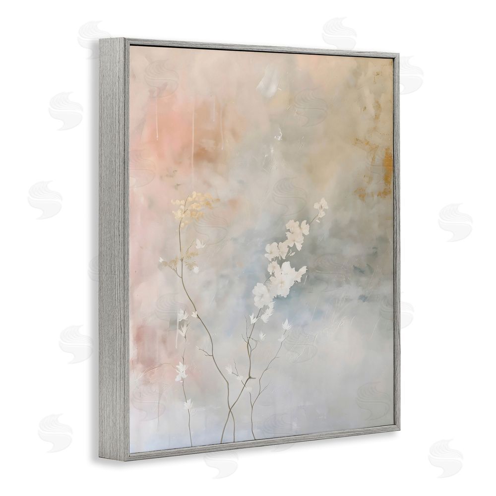 Creative Studio Pastel Blossom Abstract Floral Gray Framed Giclee Wall Art Print