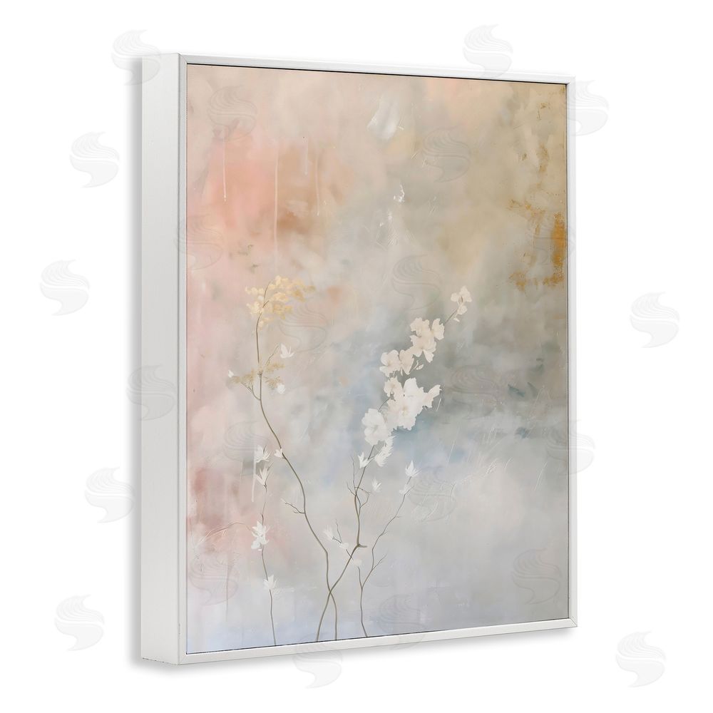 Creative Studio Pastel Blossom Abstract Floral White Framed Giclee Wall Art Print