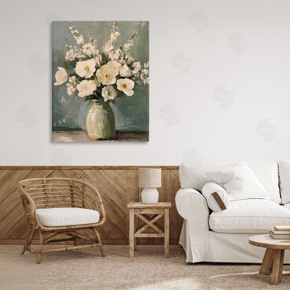 Petal Prints Design Traditional Alabaster Floral Bouquet Canvas Art on Wall