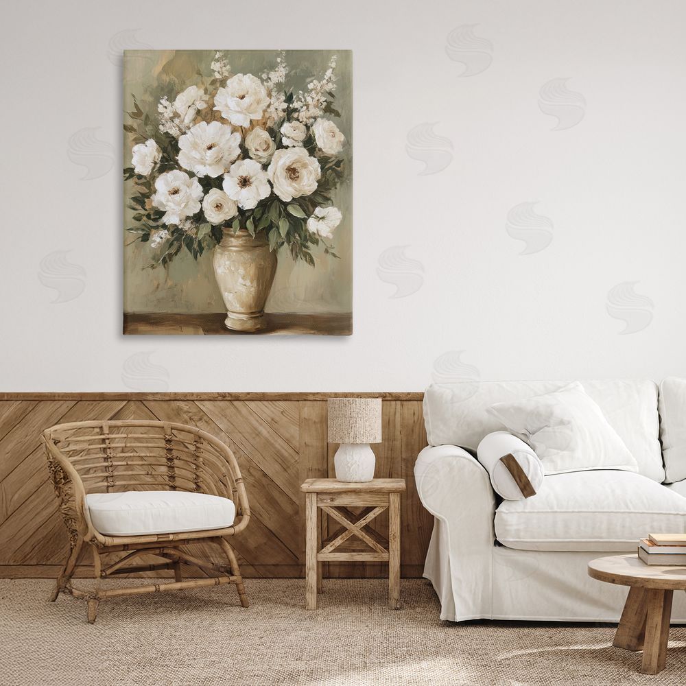 Petal Prints Design Antique Floral Blossom Arrangement Canvas Art on Wall