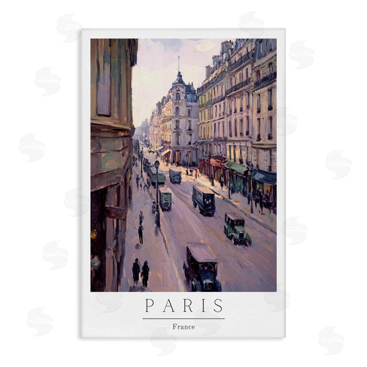 Petal Prints Design Paris Streets Vintage Scene Canvas Wall Art Print
