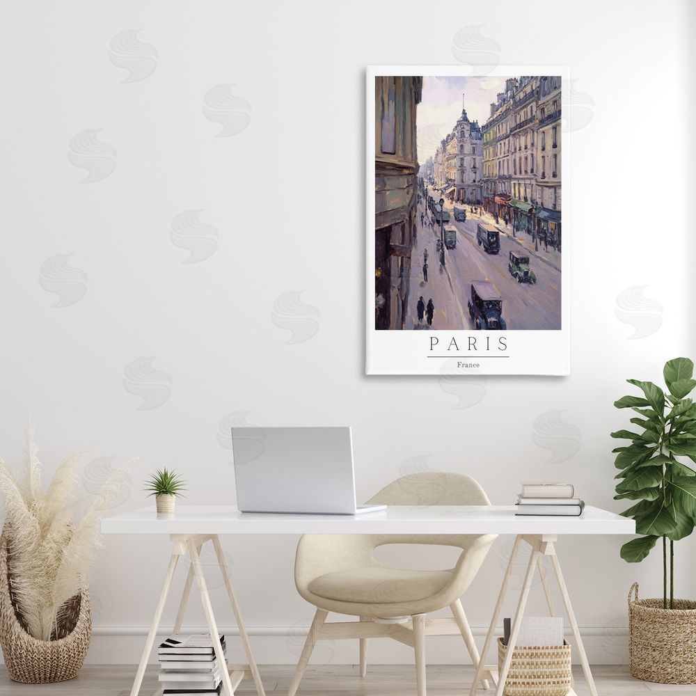 Petal Prints Design Paris Streets Vintage Scene Canvas Art on Wall