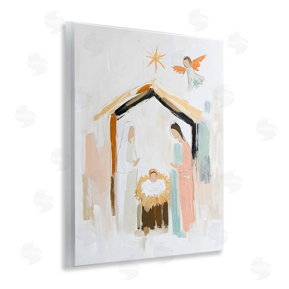 Creative Studio Holy Nativity Abstract Scene Wall Plaque Art Print