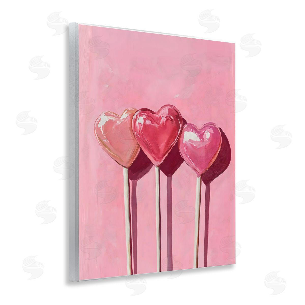 Arlington Prints Three Lollipops on Pink Wall Plaque Art Print