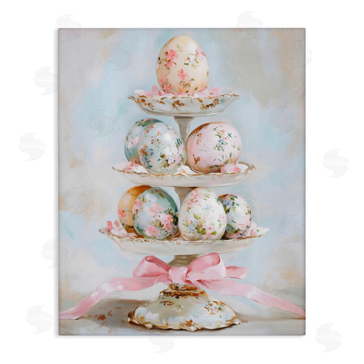 Arlington Prints Pastel Coquette Easter Eggs Canvas Wall Art Print