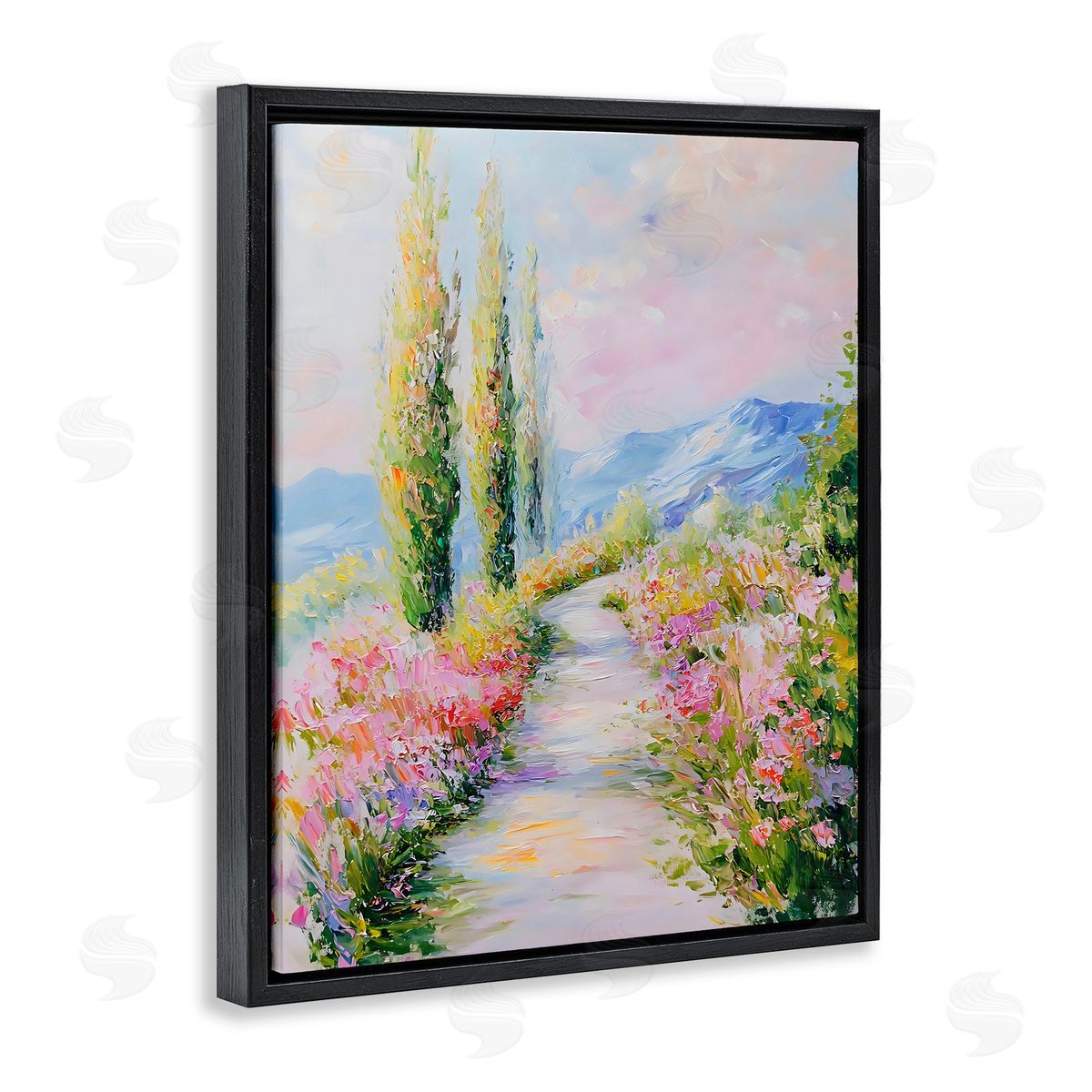Creative Studio A Walk With Wildflowers Black Floating Frame Canvas Wall Art Print