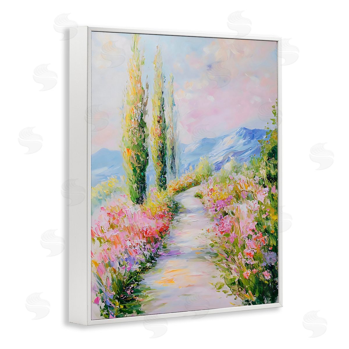 Creative Studio A Walk With Wildflowers White Frame Giclee Art Print