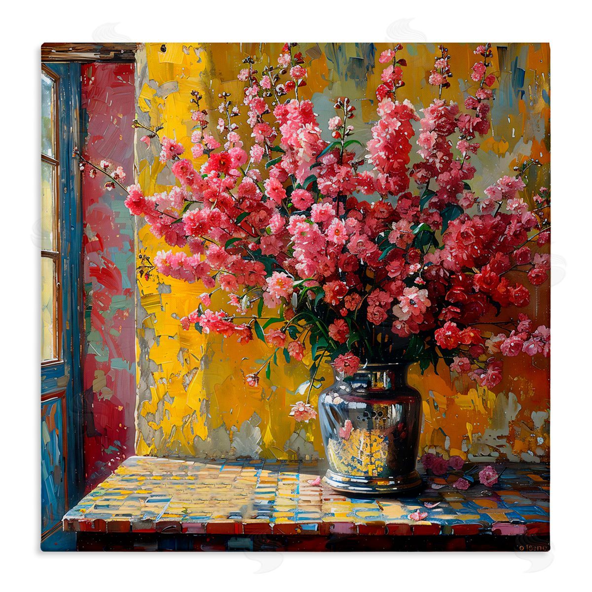 Creative Studio Full Pink Flower Display Canvas Wall Art Print