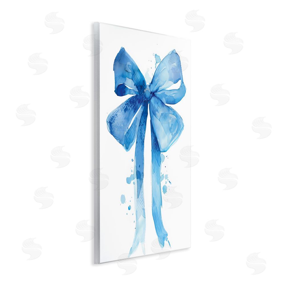 LSR Design Studio Blue Bell Bow Illustration Wall Plaque Art Print