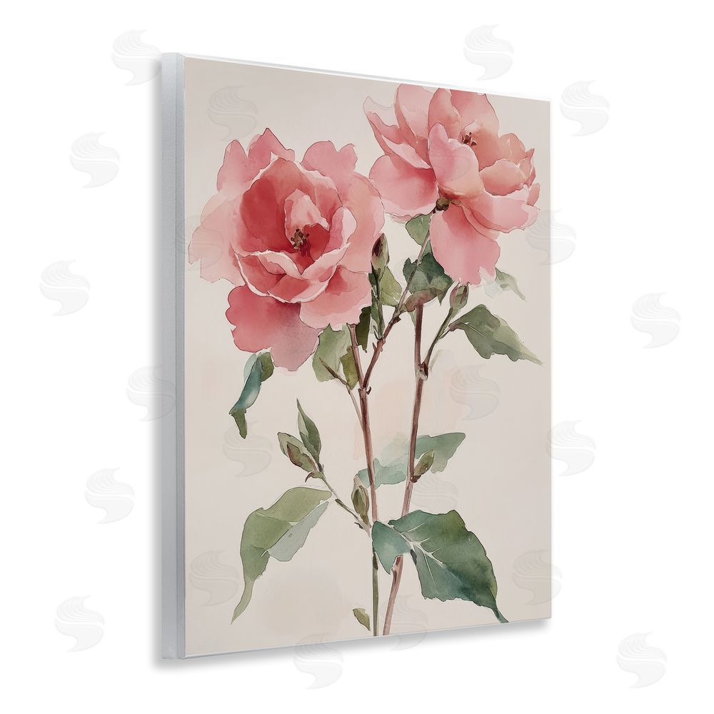 Petal Prints Design Watercolor Roses Pink Floras Wall Plaque Art Print