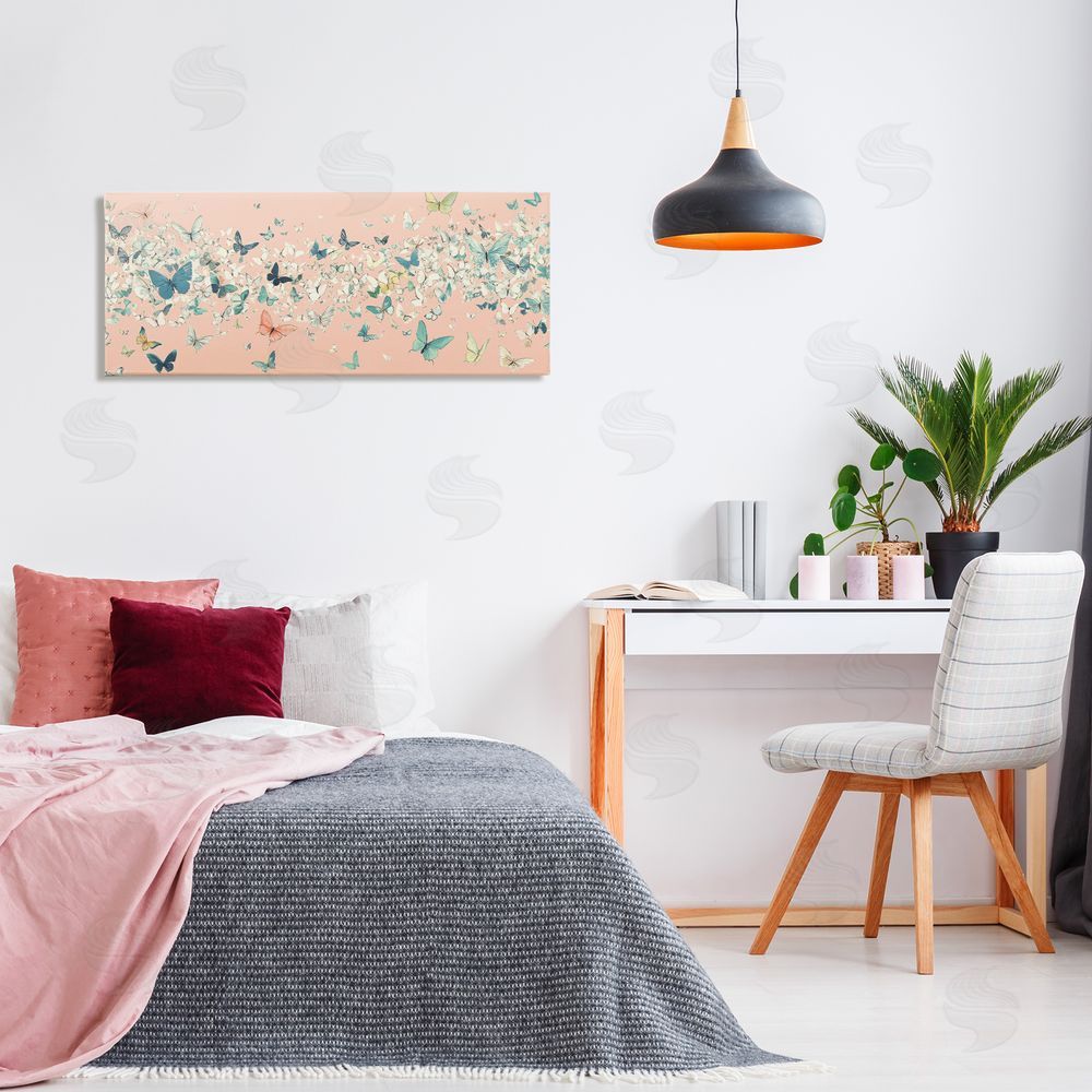 Petal Prints Design Blush Butterfly Soiree Canvas Art on Wall