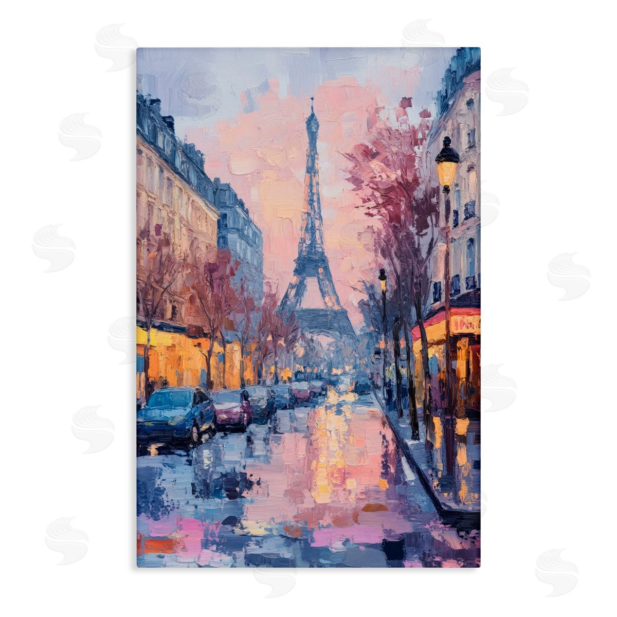Petal Prints Design Paris Street Abstract City Canvas Wall Art Print