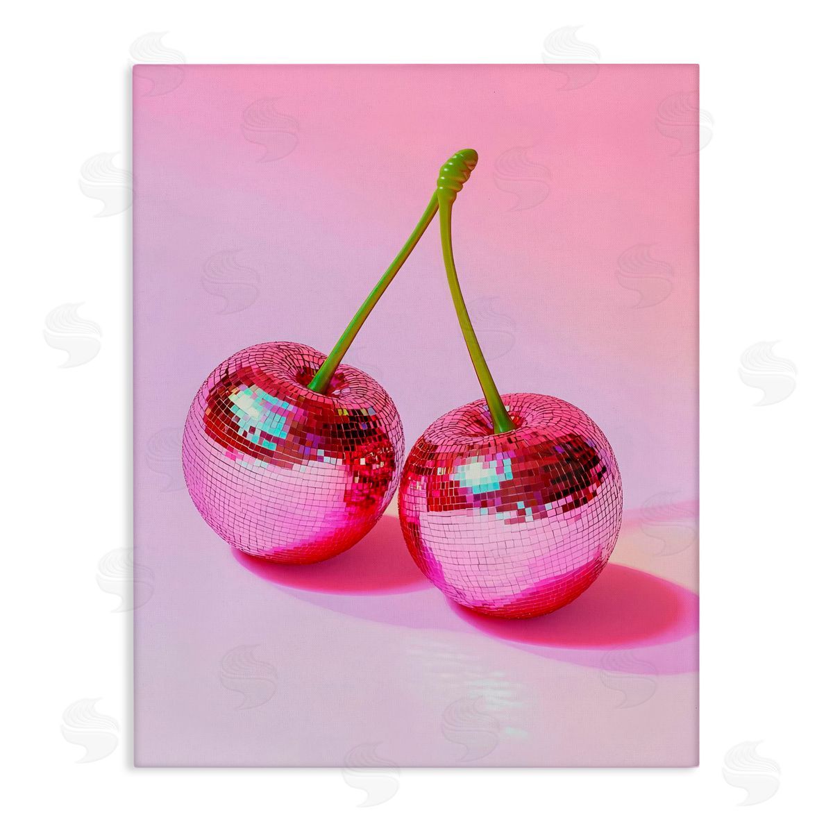 Creative Studio Pink Disco Cherries Canvas Wall Art Print
