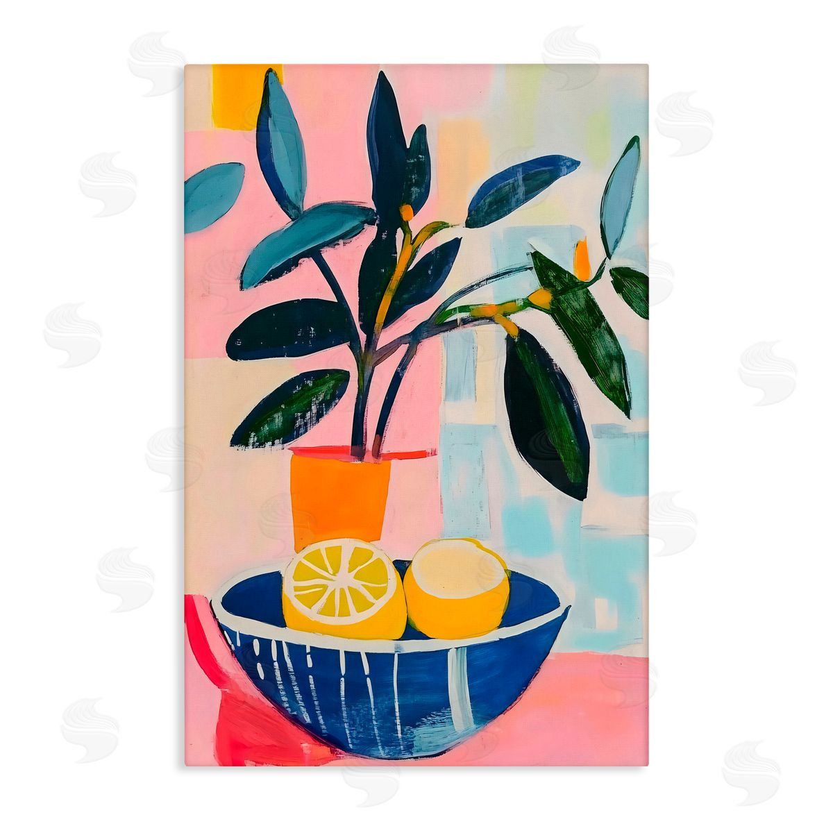 Creative Studio Lemon Bowl Table Setting Canvas Wall Art Print