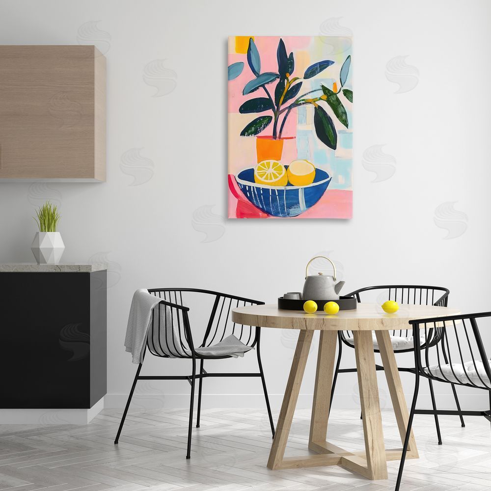 Creative Studio Lemon Bowl Table Setting Printed Wall Art in Room