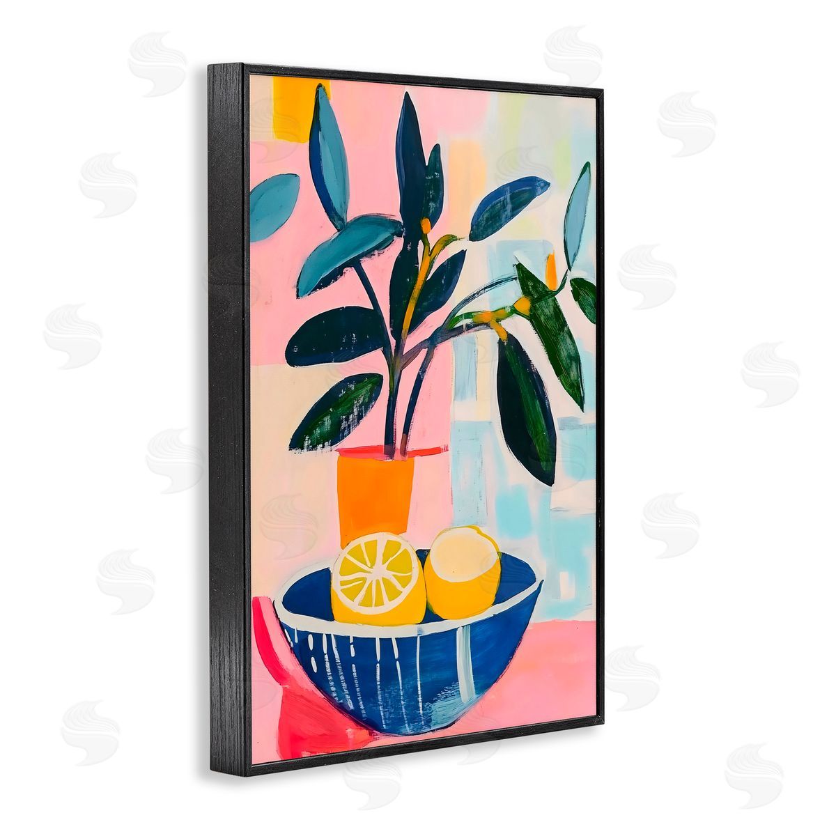 Creative Studio Lemon Bowl Table Setting Black Framed Giclee Art Print