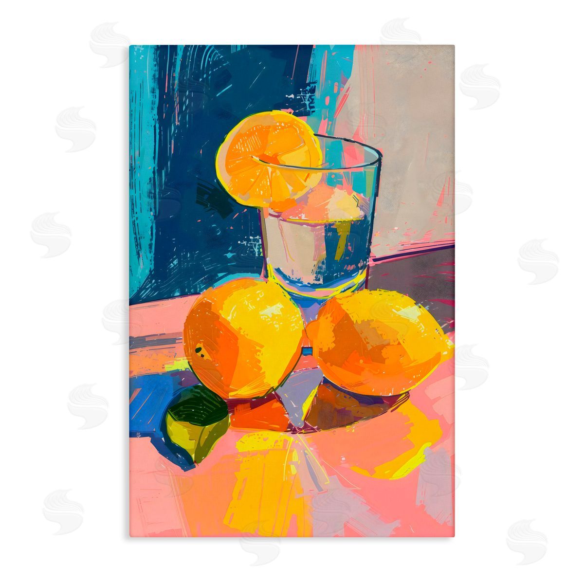 Creative Studio Lemon Water Table Spread Canvas Wall Art Print