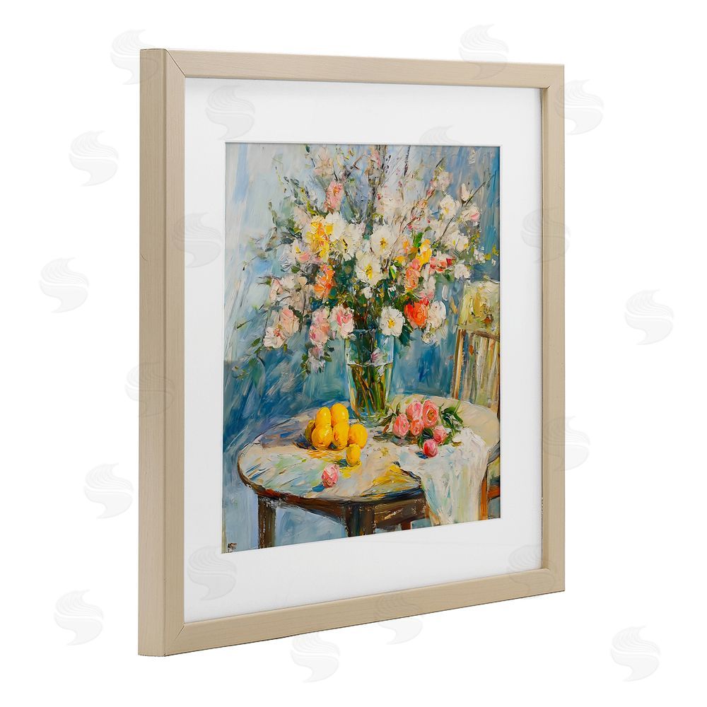 Creative Studio Citrus Breakfast Table Setting Birch Framed Print Under Glass Art