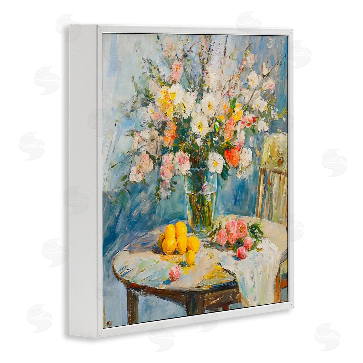 Creative Studio Citrus Breakfast Table Setting White Frame Giclee Art Print
