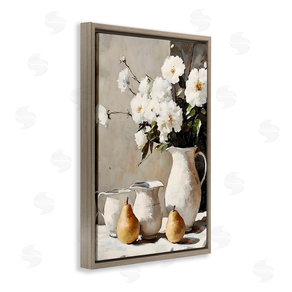 Creative Studio Peaceful Table Setting Brown Floating Frame Canvas Art Print