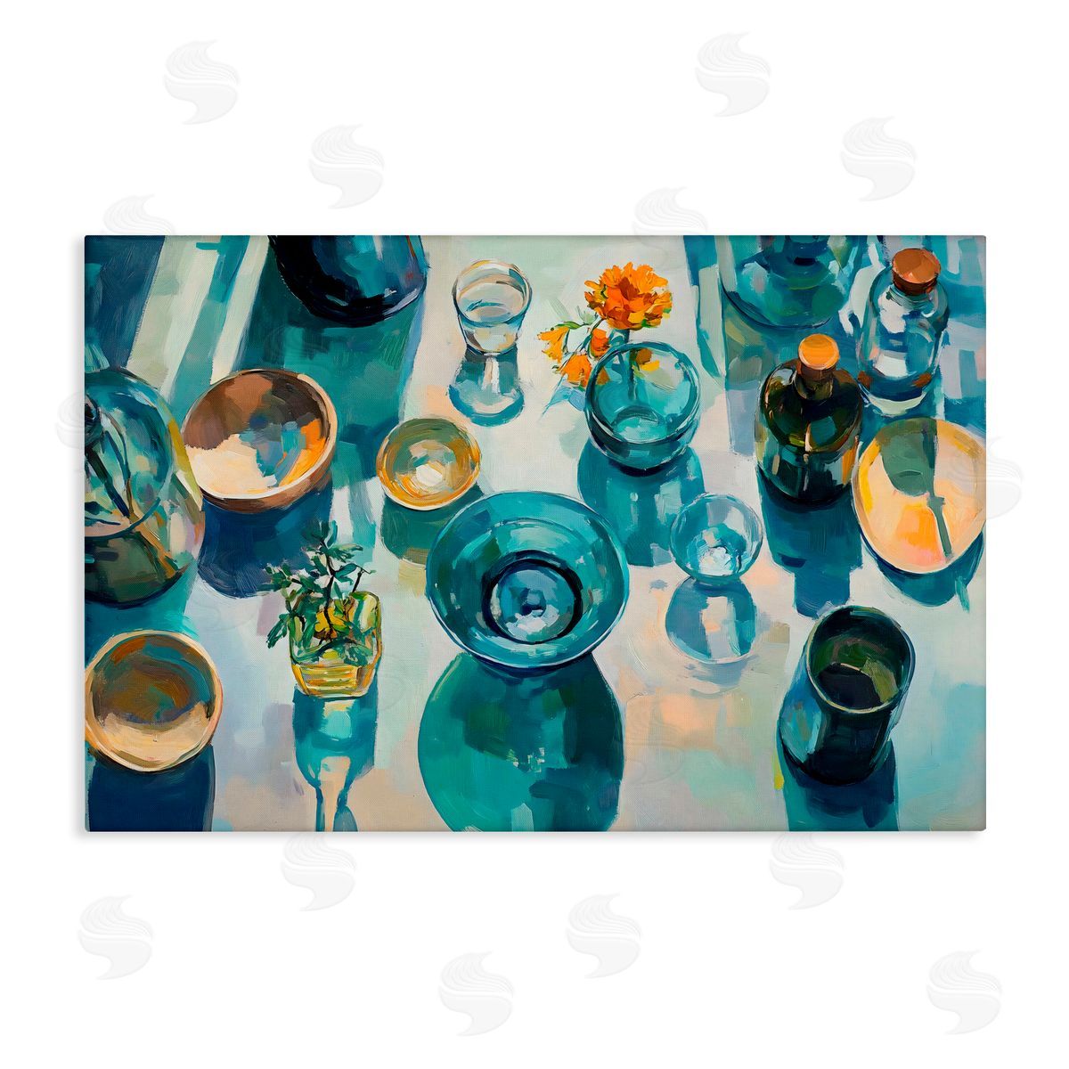 Creative Studio Glass Breakfast Table Setting Canvas Wall Art Print
