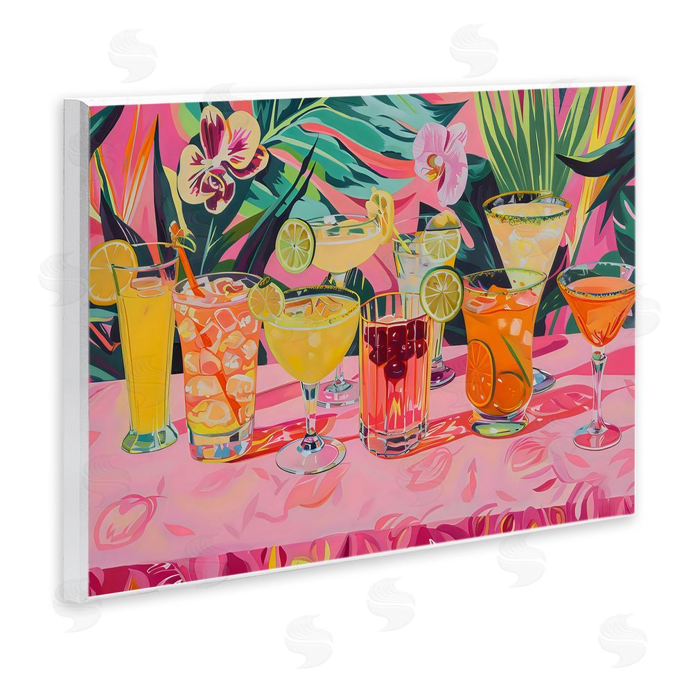 LSR Design Studio Tropical Pink Cocktail Party Wall Plaque Art Print