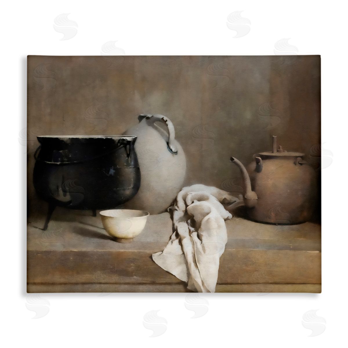 Riley B Vintage Farmhouse Vase Still Life Canvas Wall Art Print
